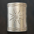 WL714 nautical style light with 107 Sun Design in Sanded Aluminum with Silver Mica liner in 11 inch tall size