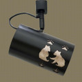 TH13A Rustic Track Light with Bear Cubs and Prints Design in Black finish with Silver Mica liner - with power cord showing