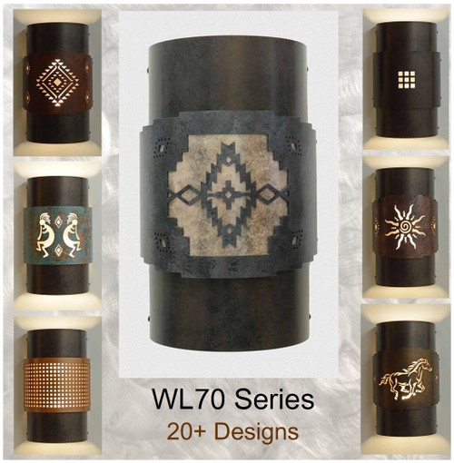 WL70 Malaga Southwestern two tier wall sconce- Over 20 designs and 4 sizes available