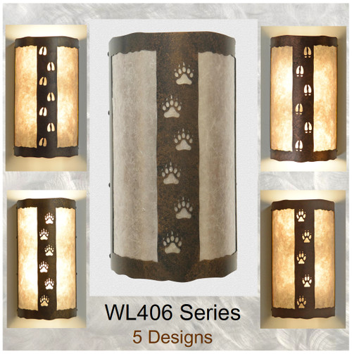 WL406 Tracks Rustic Wall Sconces - 4 Designs, 15 colors and more