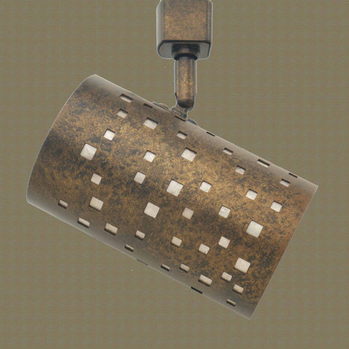 TH306 Contemporary Track Lighting with Random Squares Design in Statuary Bronze Finish with Silver Mica Liner