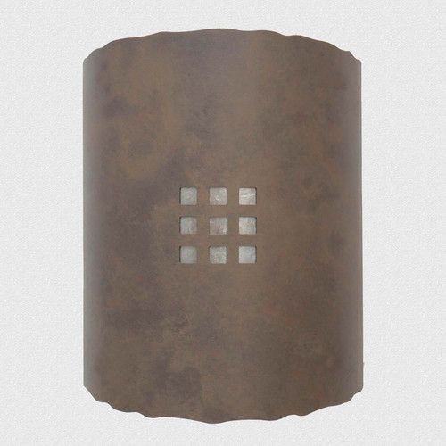 WL36 Rustic Southwestern Wall Light with 753 Windows design in Nature Brown with Silver Mica Liner - 13 inch tall Size