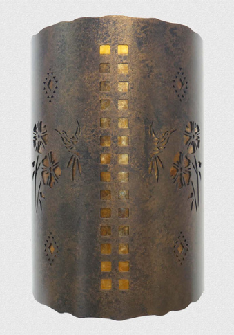 Southwestern wall light with hummingbird 