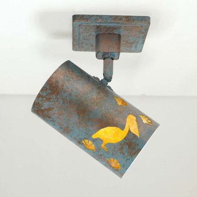 TH517 Nautical and Coastal Track Light With Pelican and Shells Design