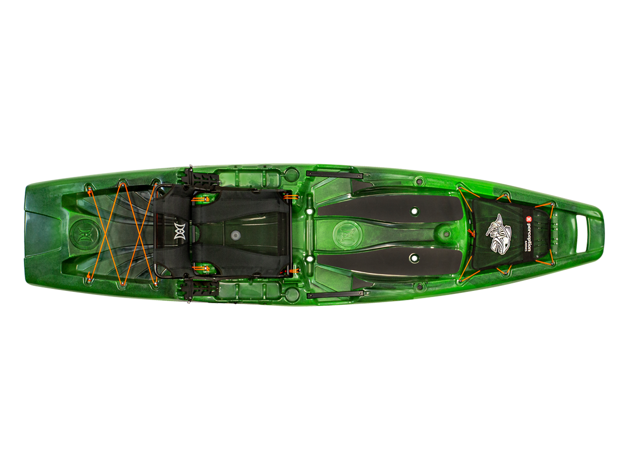 Outlaw 11.5 Fishing kayak from Perception Kayaks - Transducer Scupper and  Roomy stern