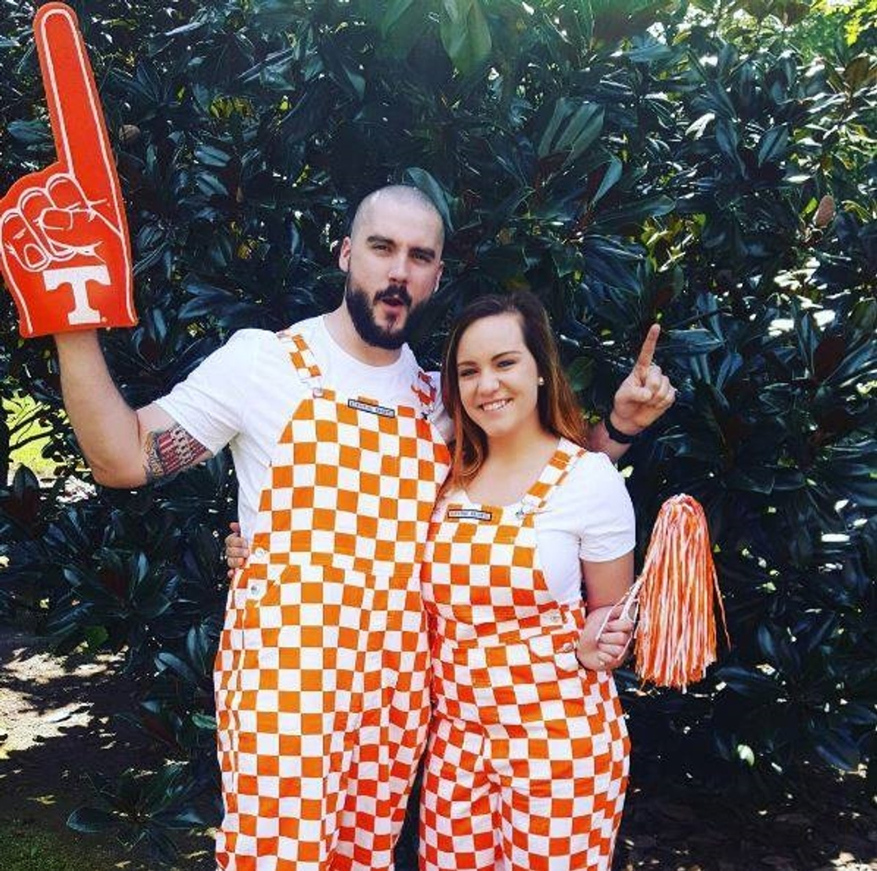 Tennessee Volunteer Orange & White Checkered Game Bib Overalls