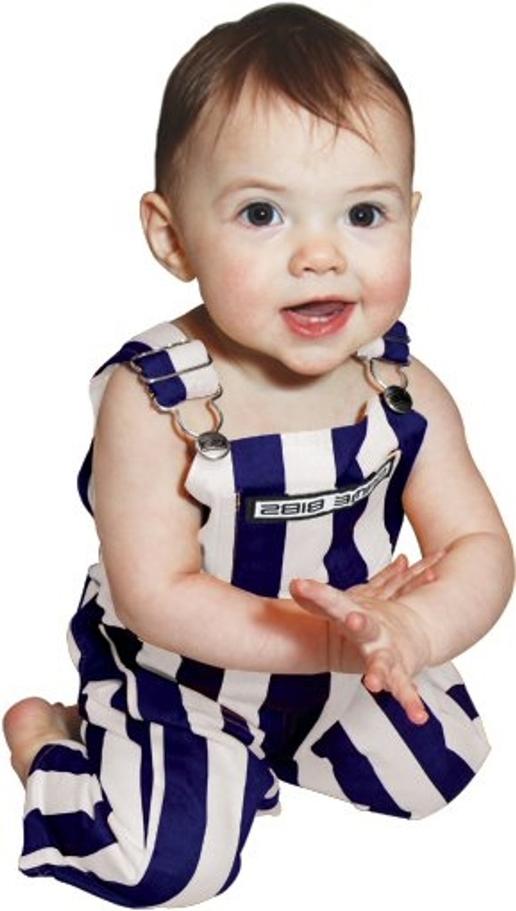 Purple and white sales striped overalls