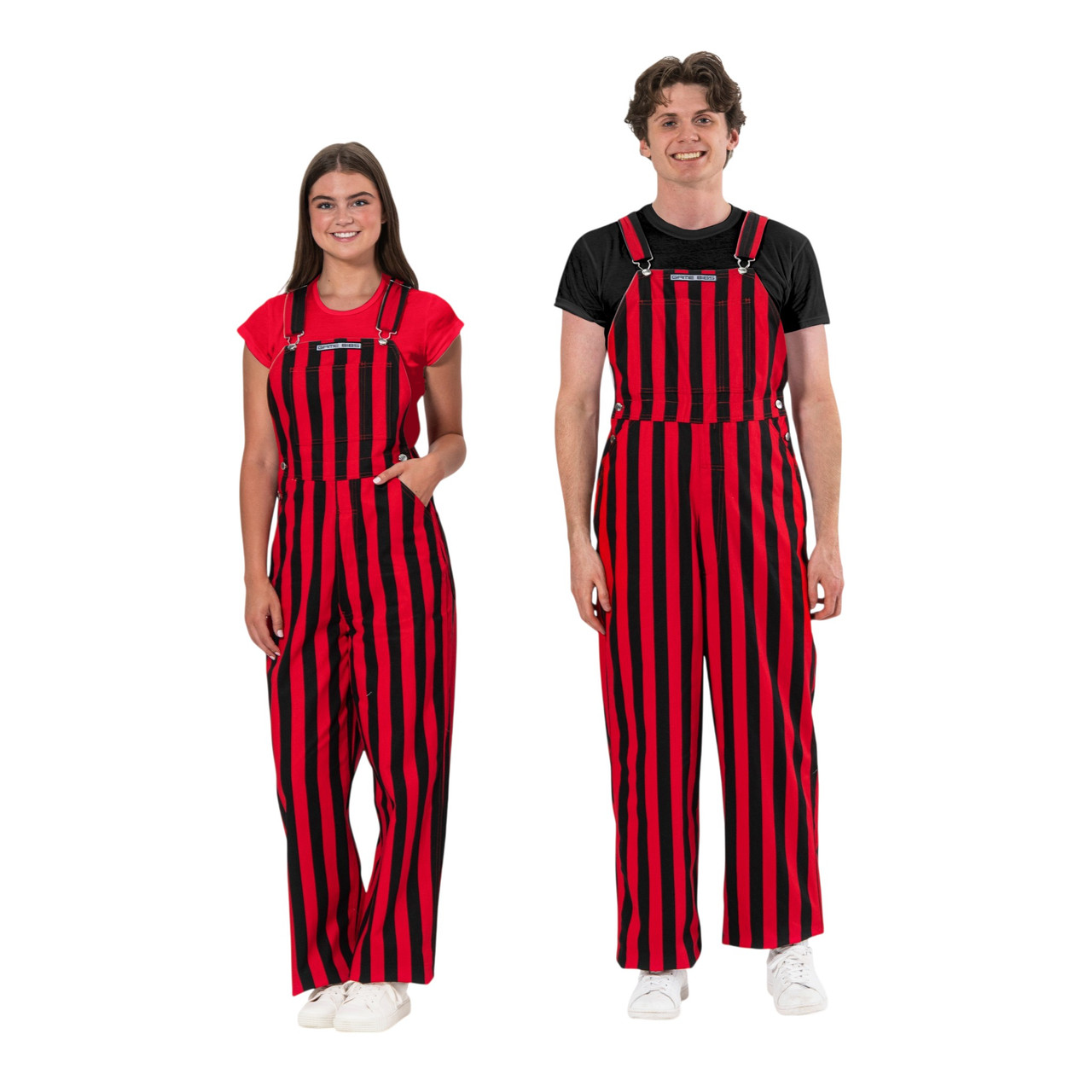 red and black overall dress Red & Black Plaid Overall Dress