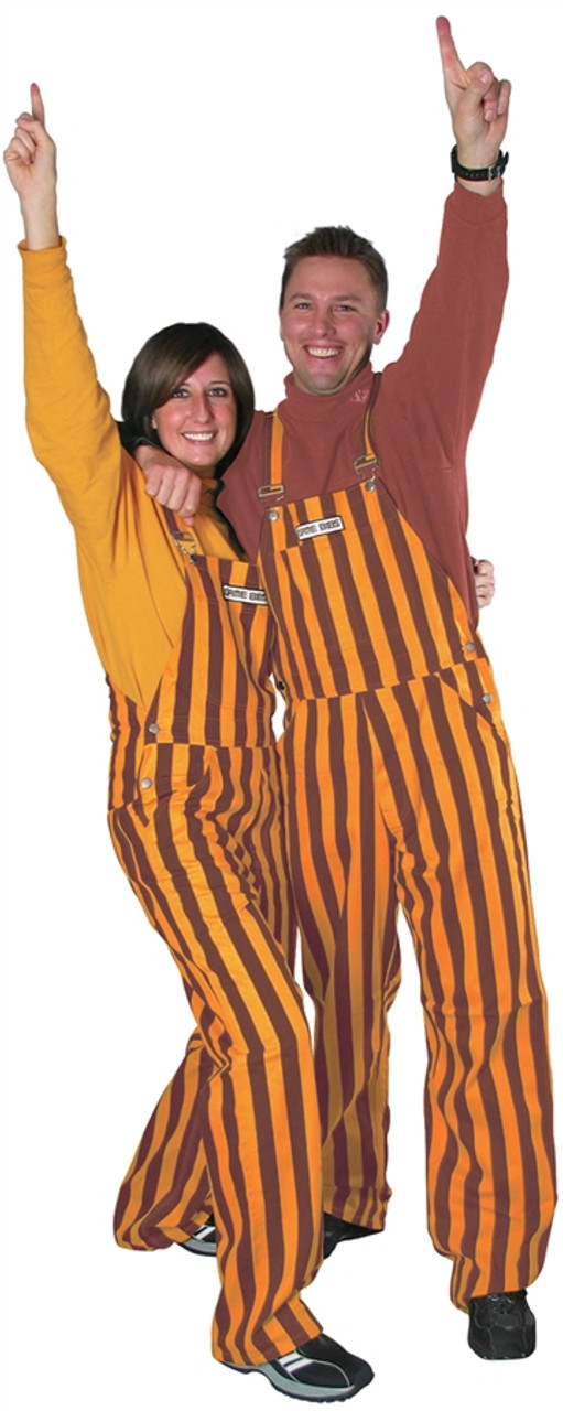 Maroon & Gold Adult Striped Game Bib Overalls