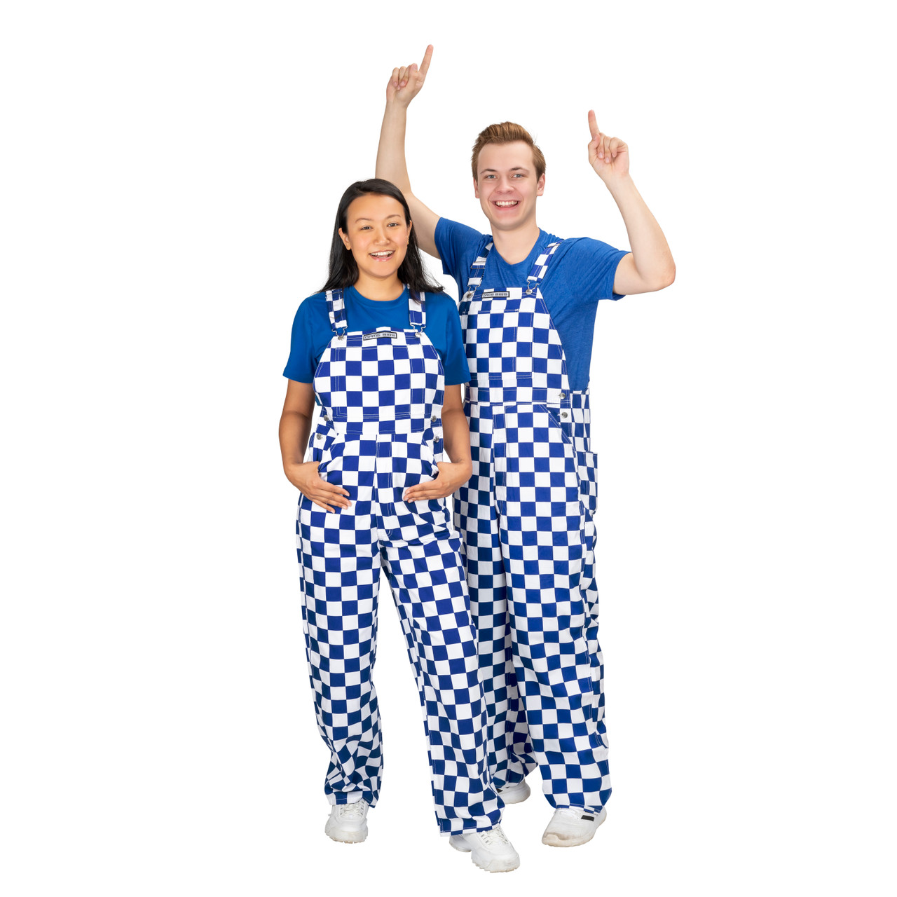 Royal Blue & White Checkered Adult Game Bibs