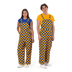 Royal Blue & Yellow Checkered Adult Game Bibs Royal Blue & Yellow Checkered Adult Game Bibs