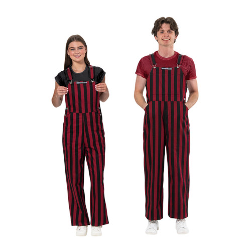 Men's and women's garnet and black striped game bibs, perfect gameday sports fan apparel.