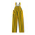 Green and yellow striped youth Game Bibs overalls with adjustable straps, front bib pocket and Game Bibs logo.