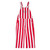 Red and white striped toddler Game Bibs overalls, front view, with adjustable shoulder straps, bib pocket and Game Bibs logo.