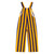 Back view of purple and yellow striped toddler Game Bibs overalls with adjustable straps and two rear pockets.