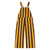 Purple and yellow striped toddler Game Bibs overalls with adjustable straps, front bib pocket and Game Bibs logo.