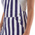Detail of side pocket and the two-button side closure on purple and white game bibs.