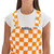 Detail view of front chest pocket on UT Vols orange and white checkered game day sports bibs