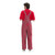 Back angle of scarlet and grey striped game bibs worn by a male tailgating fan.