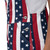 Close-up of the side pocket on USA star overalls highlighting a precise two-button closure layout.