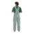 Gameday sports fan apparel featuring the back of green and white striped overalls.