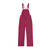 Sports fan apparel featuring flat navy blue and red striped overalls with two buttons.