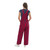 Gameday sports fan apparel featuring the back of navy blue and red striped overalls.