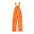 Red and yellow striped tailgating overalls for sports fan apparel displayed flat.