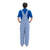 Back design of royal blue and white checkered overalls, premium gameday apparel for sports fans.