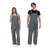Striped black and silver game bibs on models, the ultimate tailgating sports fan apparel.