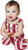 Infant wearing crimson and white striped bib overalls with adjustable straps at a tailgate Infant wearing crimson and white striped bib overalls with adjustable straps at a tailgate