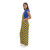 Side profile of royal blue and yellow checkered overalls, classic tailgating apparel for sports fans.