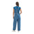 Back view of blue and silver striped game bibs, durable tailgating apparel built for fans.