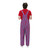 Back angle of light blue and red striped game bibs, showcasing the secure cross-back strap design.