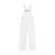Flat lay product display of solid white overalls for sports fans and gameday tailgating events.