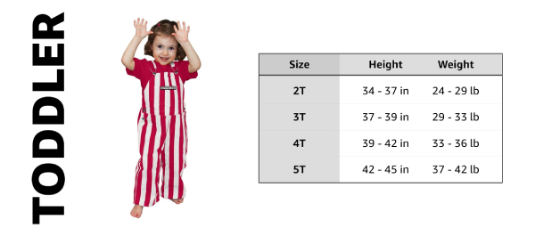 Game Bibs toddler size chart