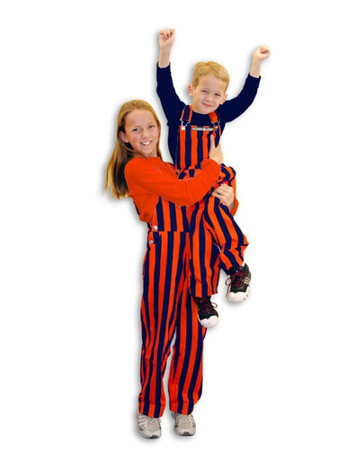 Navy Blue & Orange Youth Game Bib Overalls