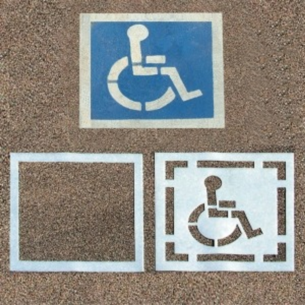 2-Piece D.O.T. Handicap Parking Lot Stencil - Oaks Batter Up Texas 2-piece-d-o-t-handicap-parking-lot-stencil-oaks-batter-up-texas