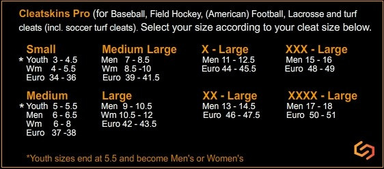 Size Chart Youth Cleat Covers Drip Spats (cleat Covers) Navy Blue