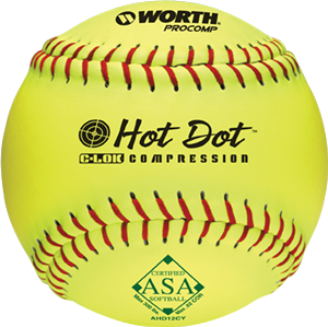 Balle De Softball Worth Super Blue Dot – 12 Pouces, COR 0.50, Pour Match, Neuve