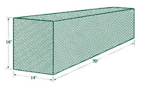 Jugs Batting Cage Netting #5 (70'L x 14'W x 16'H)  381 lb Breaking Strength