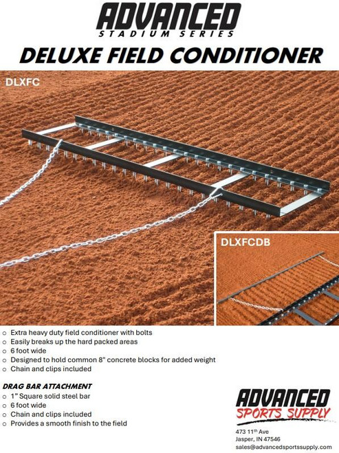 Deluxe Baseball Infield Conditioner Tool (6' Long)