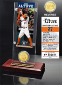 Jose Altuve Highland Mint Ticket & Bronze Coin Acrylic Desk Top