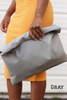 Color Me Roll-Down Leather Clutch - MORE COLORS