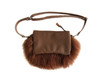 Pom Pom Mongolian Fur & Leather Waist Bag - Brown