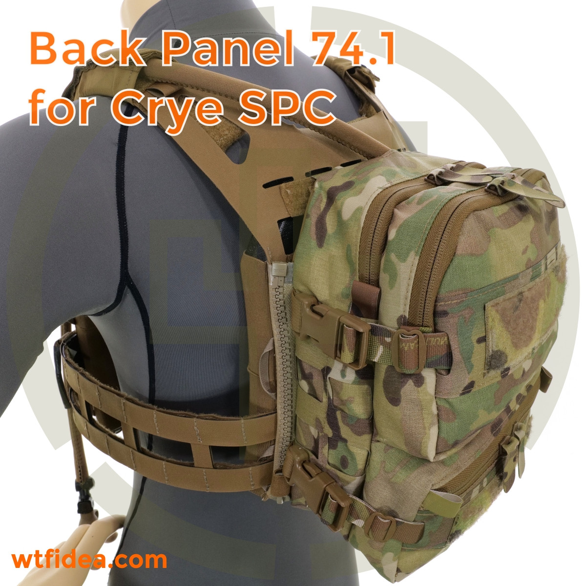 Hydration + Load Capacity Zip-On Back Panel 74.1 for Crye JPC 2.0