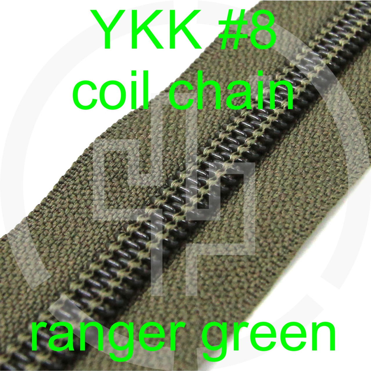 YKK #10 18 Aluminum Jacket Zipper - Army Green (566)