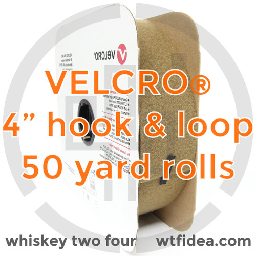 BY THE ROLL VELCRO® HOOK & LOOP 4" Wide Black, Coyote Brown, Ranger Green, Wolf Grey, Velcro brand, Berry compliant, milspec