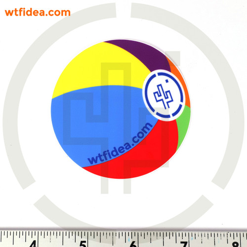 WTF Sticker Beachball Summer 3" Circle