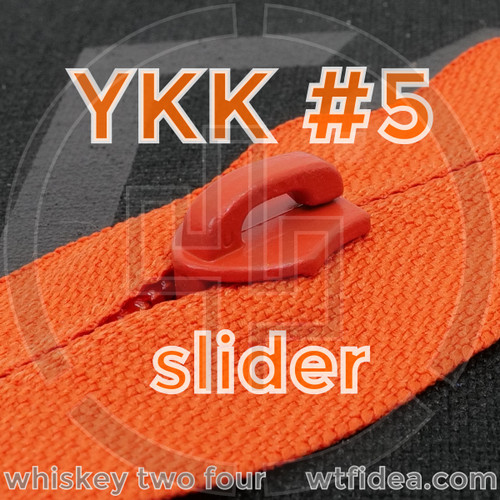 20 PACK YKK #5 coil slider reverse Berry compliant milspec, matte orange